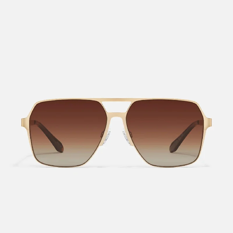 Unisex Backstage Pass Sunglasses In Gold/brown Polarized