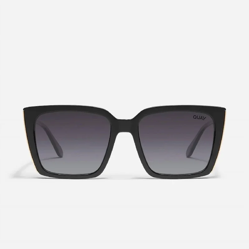 Unisex Front Cover Sunglasses In Black/smoke Polarized