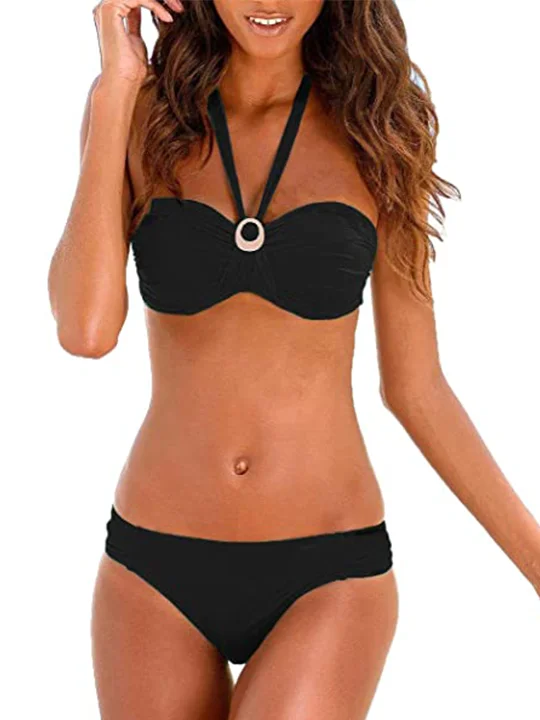 Upopby Sexy Halter Bandeau Bikini Set